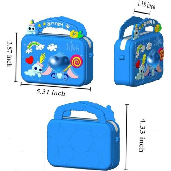 Girls crossbody bag wallet purse with zipper coin pouch adjustable strap blue gi - Picture 4 of 8